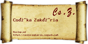 Csóka Zakária névjegykártya